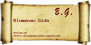 Blumenau Gida névjegykártya